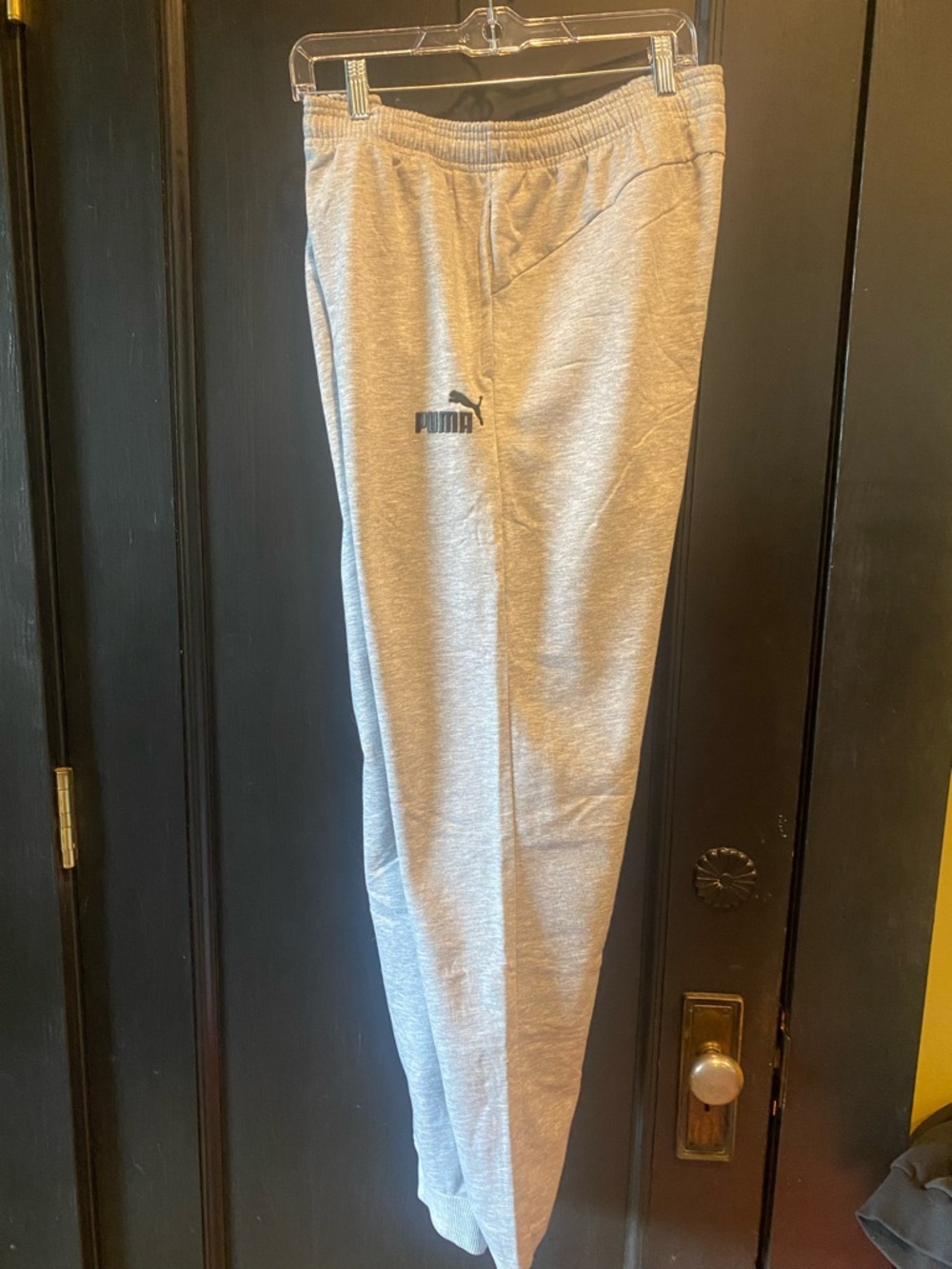 Puma Men's Light Gray Logo Fleece Joggers